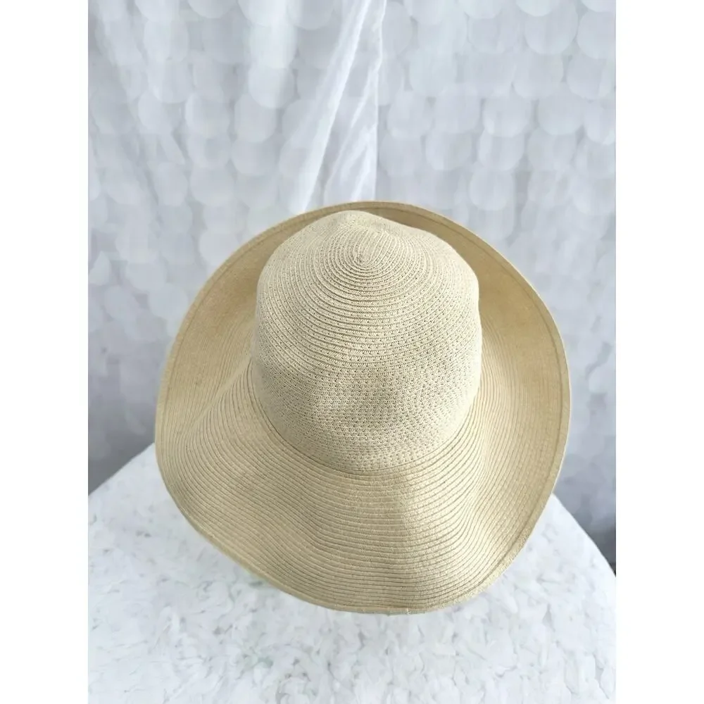 COLUMBIA Womens Woven Sun Hat Tan Wide Brim Sun Goddess Style Outdoor One Size